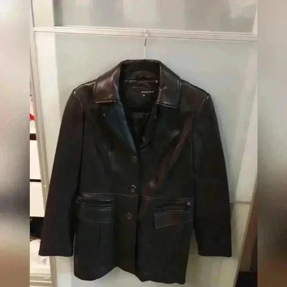 Button Front Lamb Jacket With Zipper Detail Pockets sz M - Picture 5 of 13